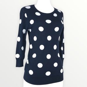 Black & White Polka-dot Sweater- XS & 3/4 Sleeve